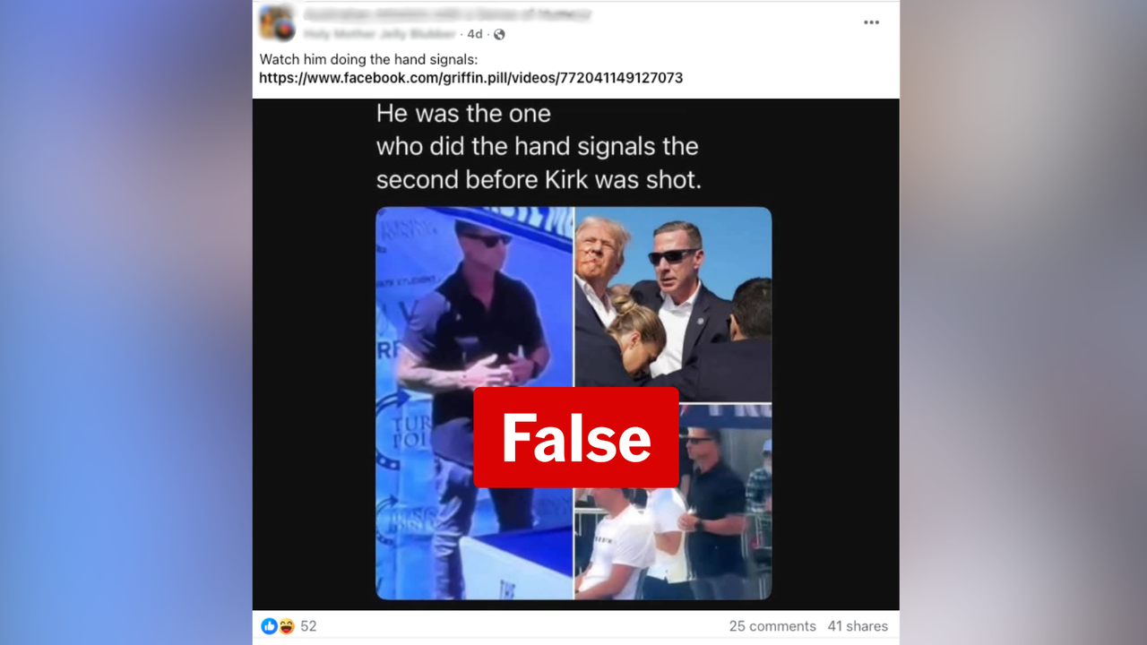 Facebook post claiming Trumps security man was Kirk's