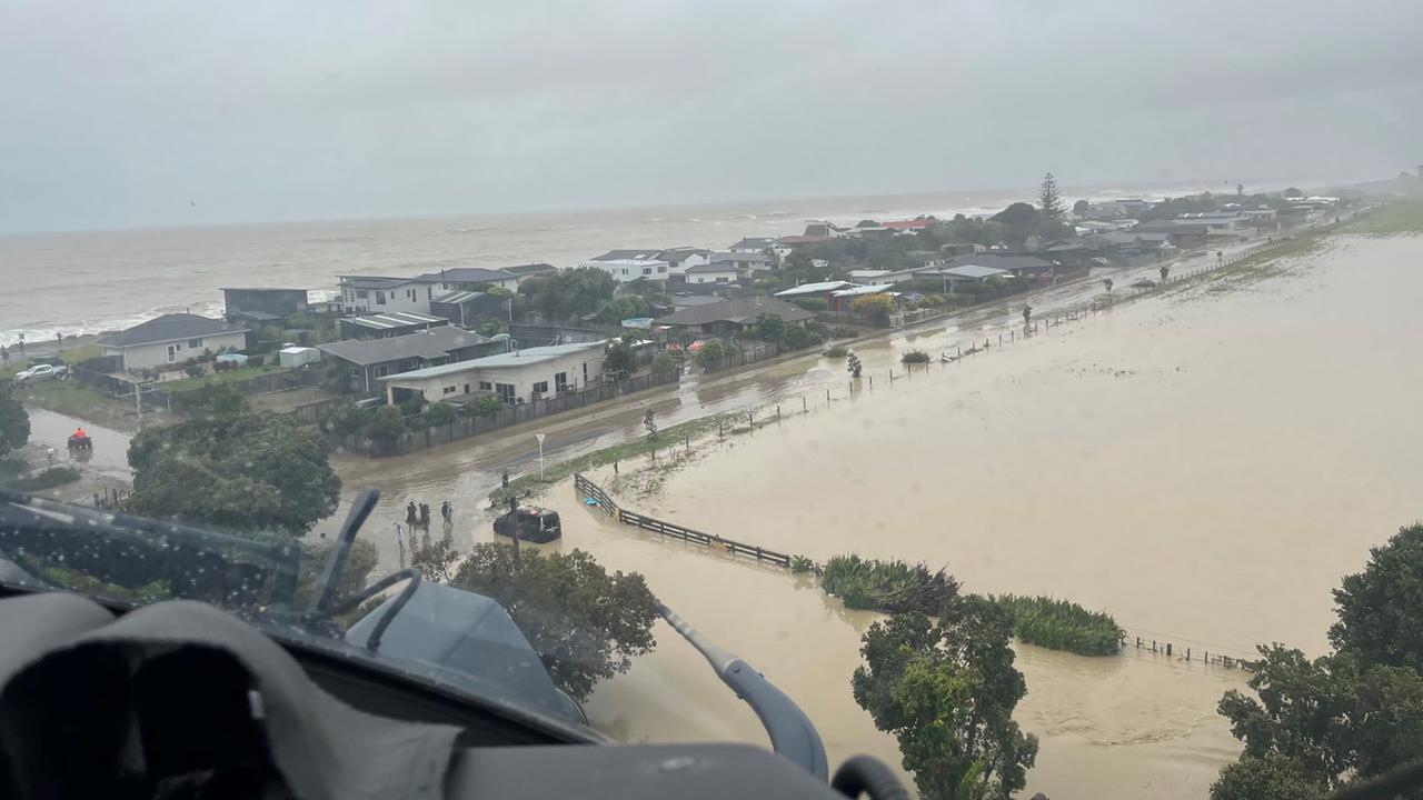 Flooding in northern New Zealand due to the cyclone.