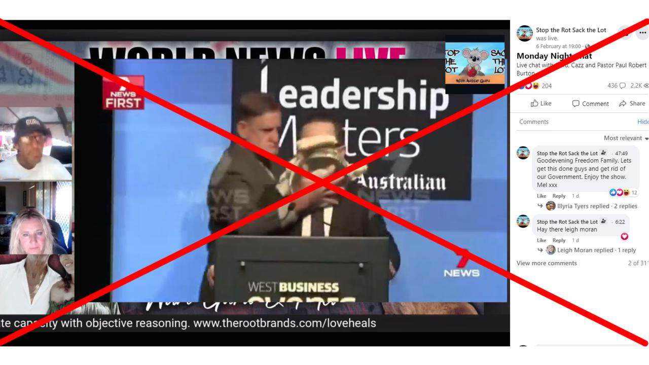 A screenshot from the Facebook video.