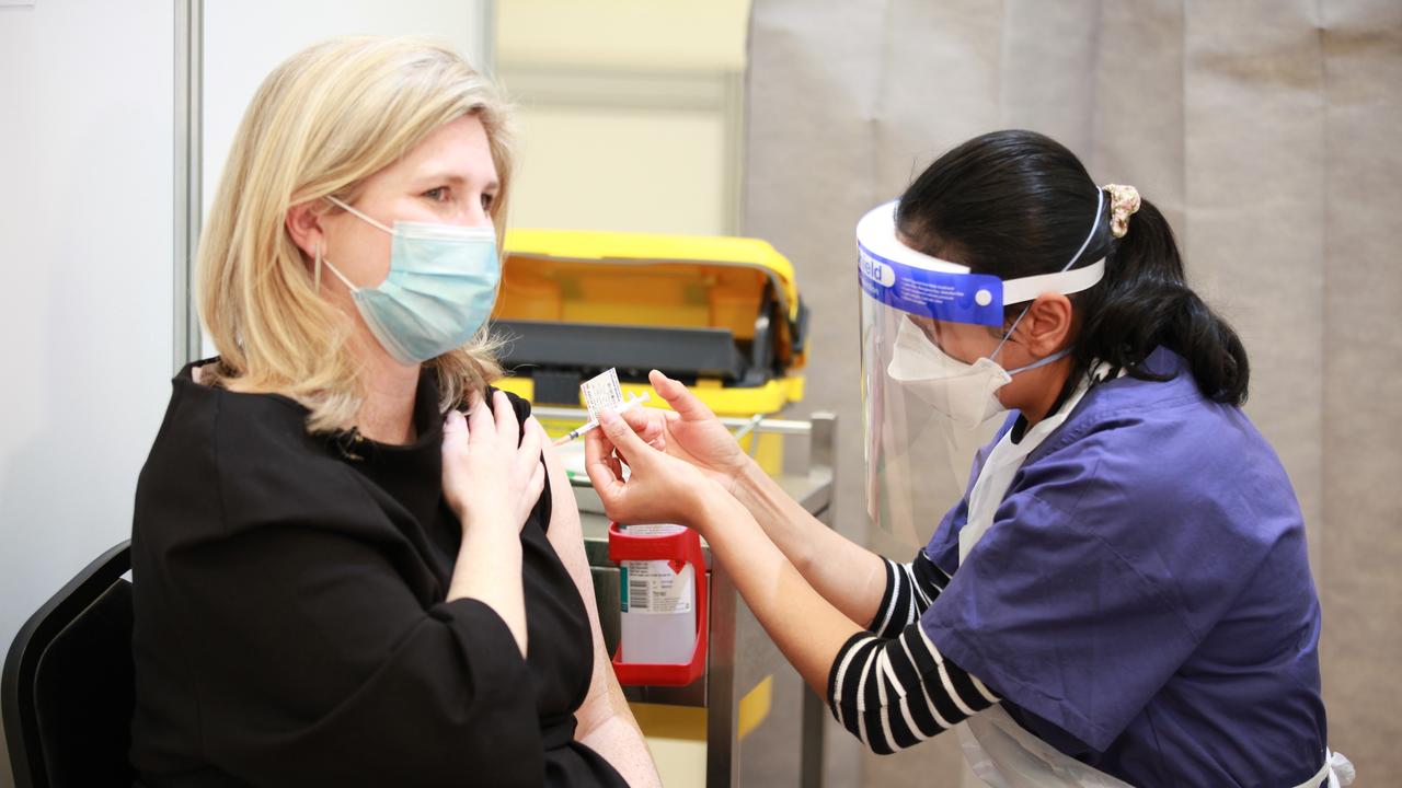 A woman gets a COVID vaccination (file image)