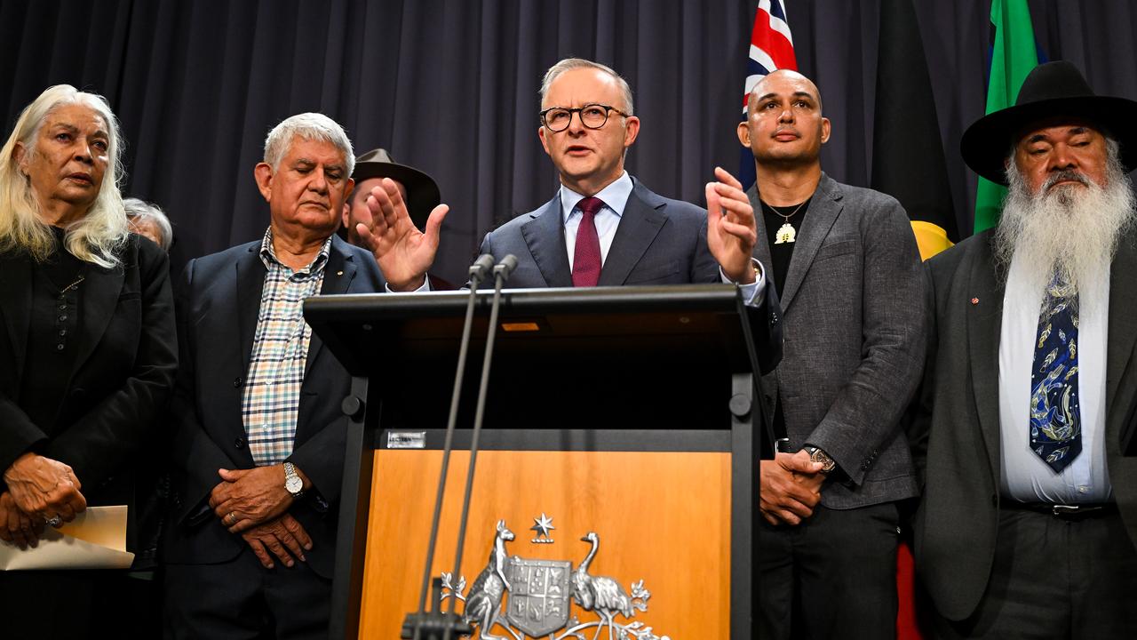 Anthony Albanese announcing the details of the referendum question