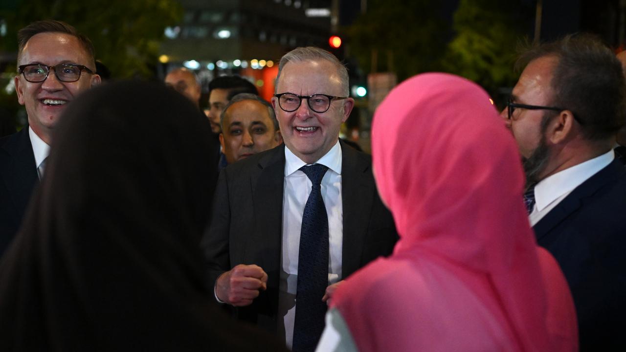 A photo of Prime Minister Anthony Albanese at Ramadan night markets.