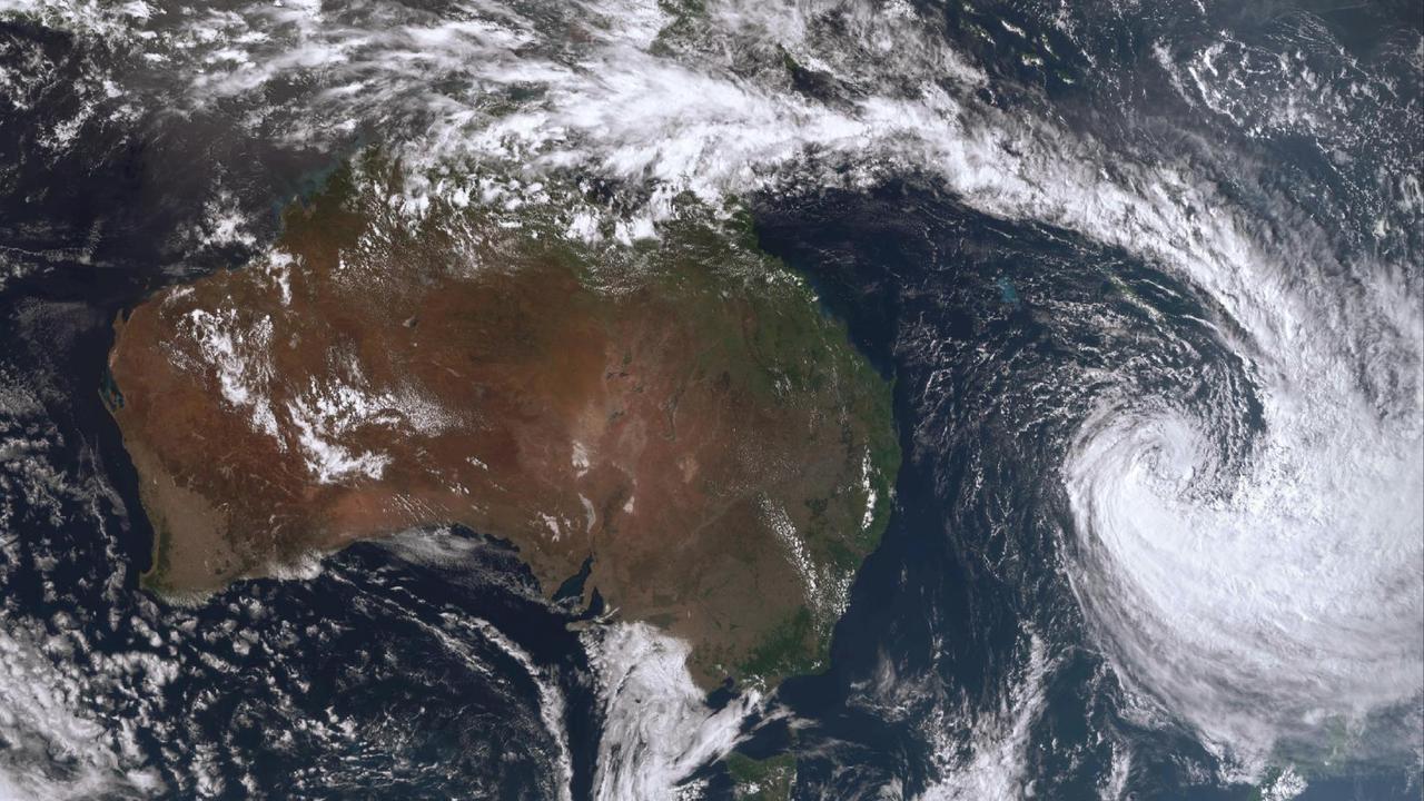 Cyclone Gabrielle near Norfolk Island in the Coral Sea (fle image)