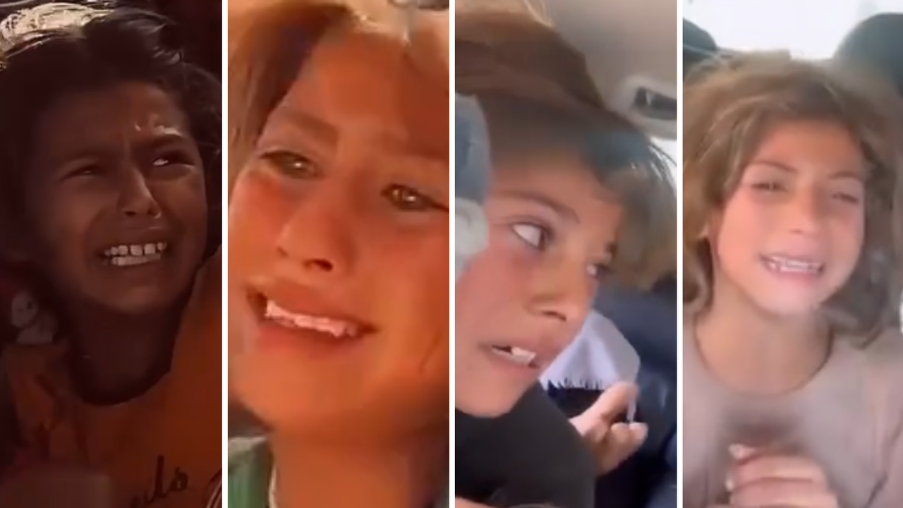 Close-ups of young girls in Gaza