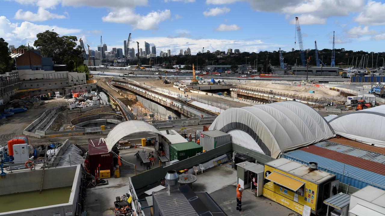 Westconnex tunnelling construction in Sydney during April 2021