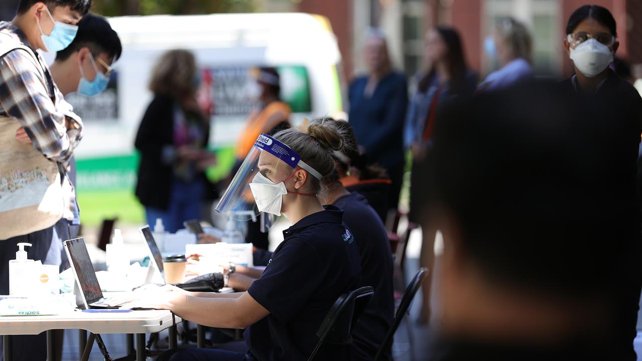 A pop-up vaccination clinic in Victoria.