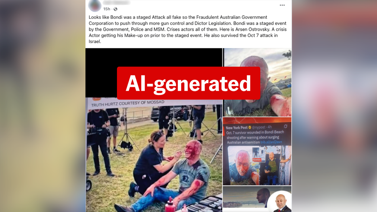 A post falsely claiming a Bondi attack victim was a crisis actor.