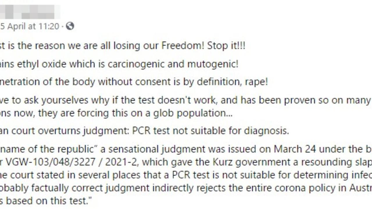 A Facebook post