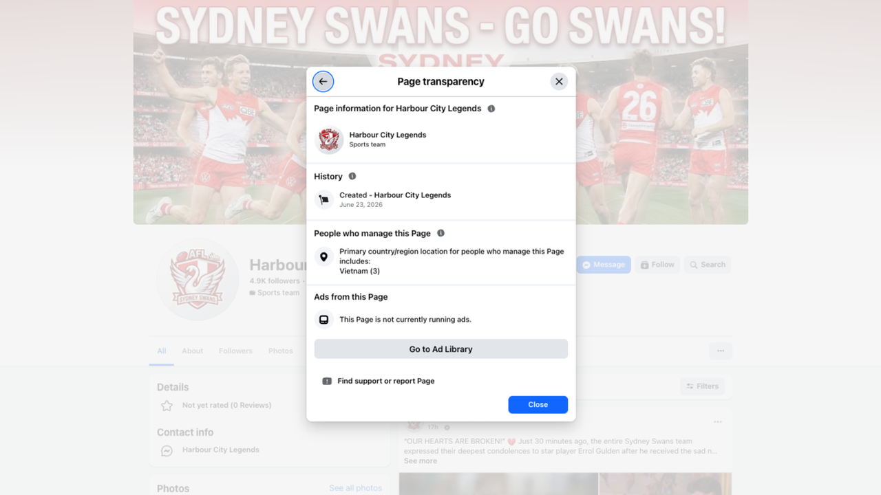 A screenshot of a Facebook page.