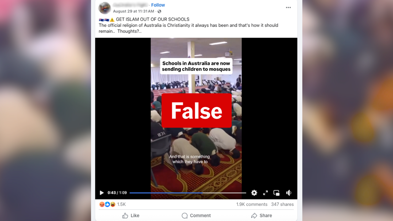 Facebook video showing schoolchildren at a mosque