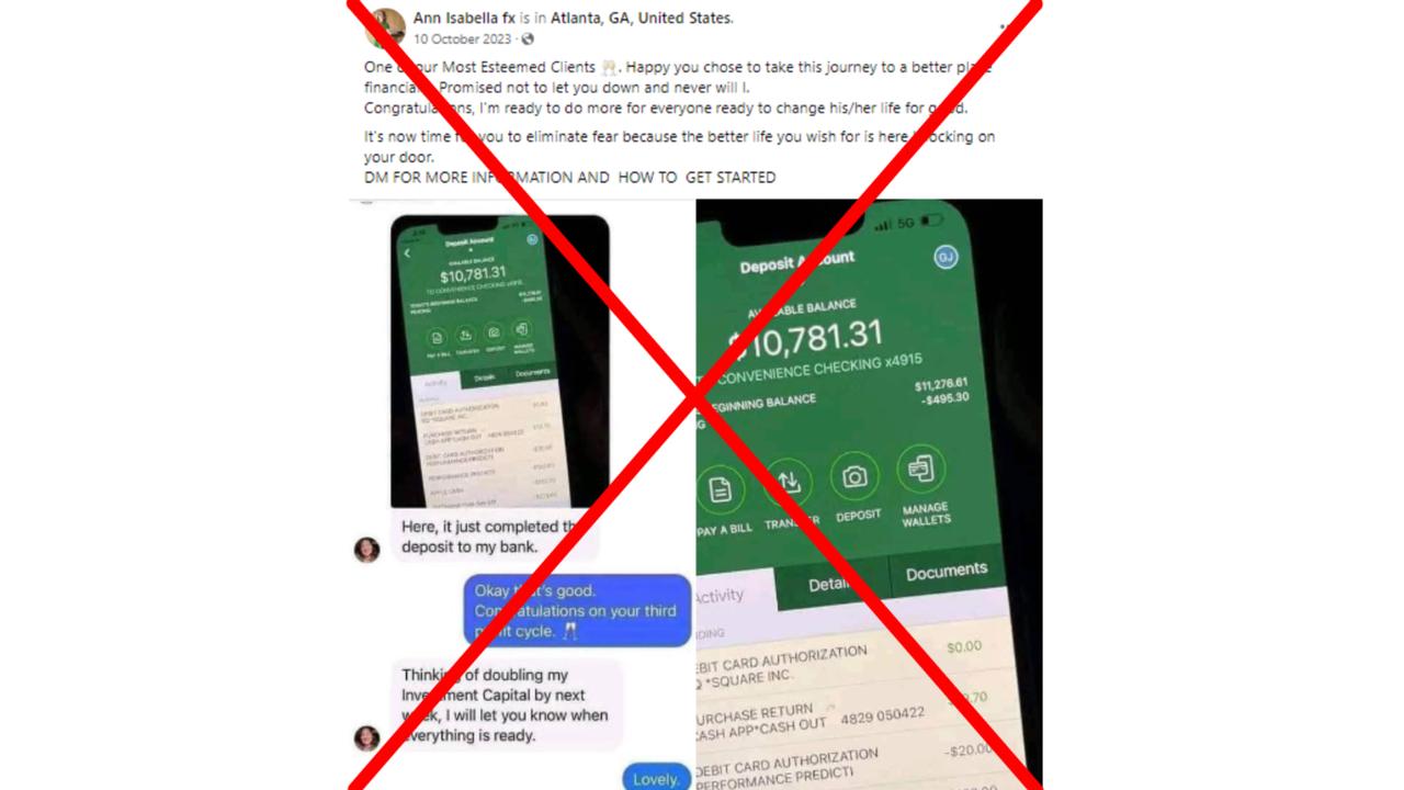 A screenshot of one of the Facebook posts.