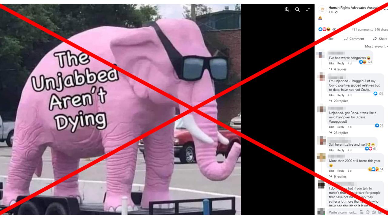 A screenshot of the meme posted on the Facebook group's page.