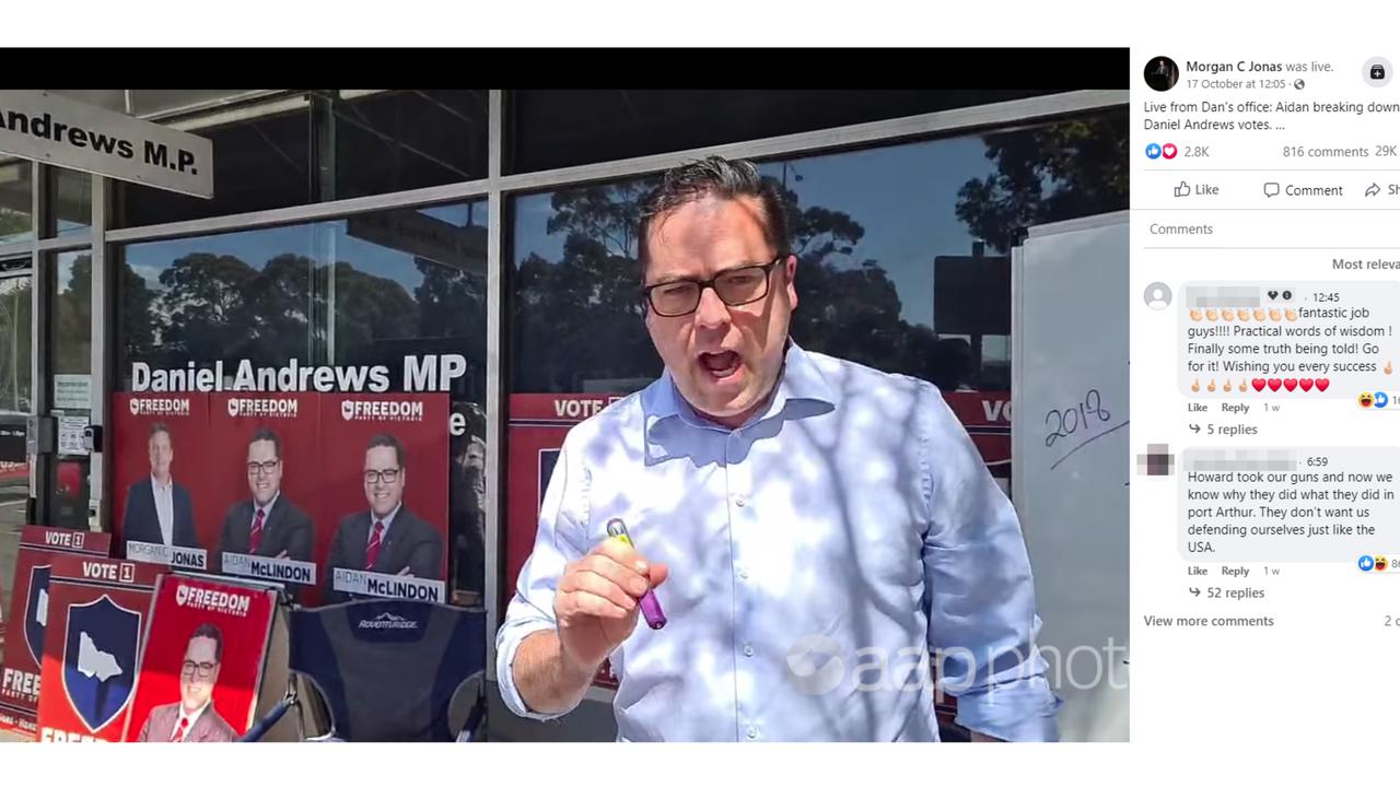 A screenshot of the Facebook video.