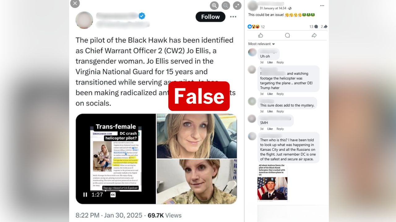 Transgender woman misidentified as pilot in Washington DC helicopter
