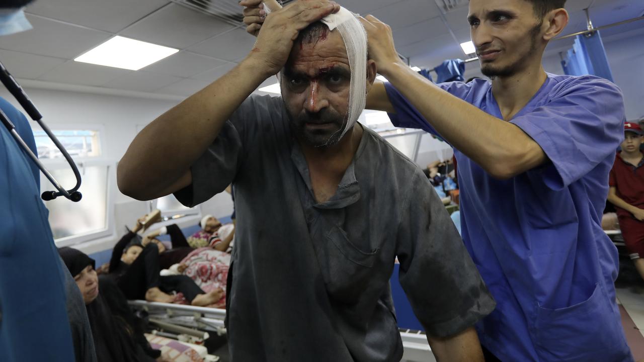 An injured man being treated at al-Shifa hospital in Gaza.