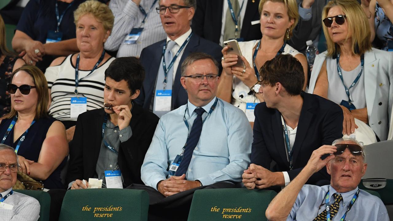 Anthony Albanese pictured at the Australian Open in 2017