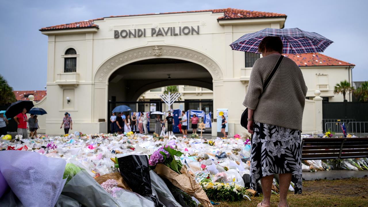 A photo of a memorial at Bondi Beach.