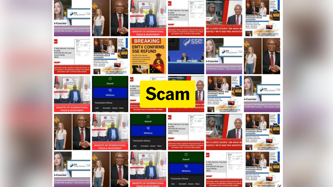 SSE scam posts on one Facebook page