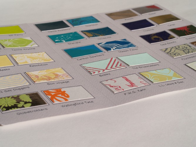 An artists&rsquo; book in the form of a colour chart. Screen-print on foils and papers.