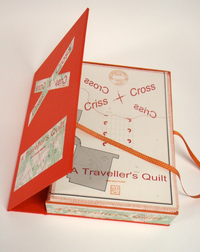 Artists book: Solander box, Collographs, Letterpress, Altered Maps, Sewn &amp; Thread