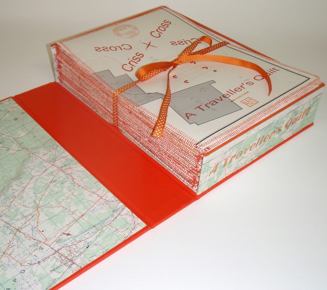 Artists book: Solander box, Collographs, Letterpress, Altered Maps, Sewn &amp; Thread