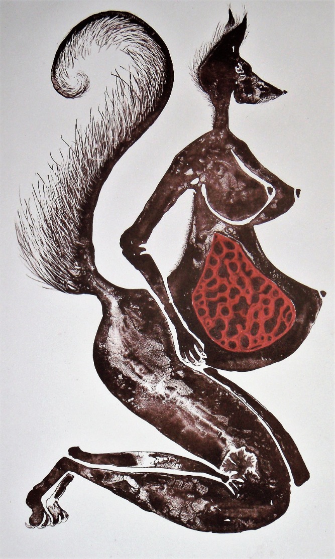 Lithograph with Chine-coll&eacute; on Grey Rives BFK paper