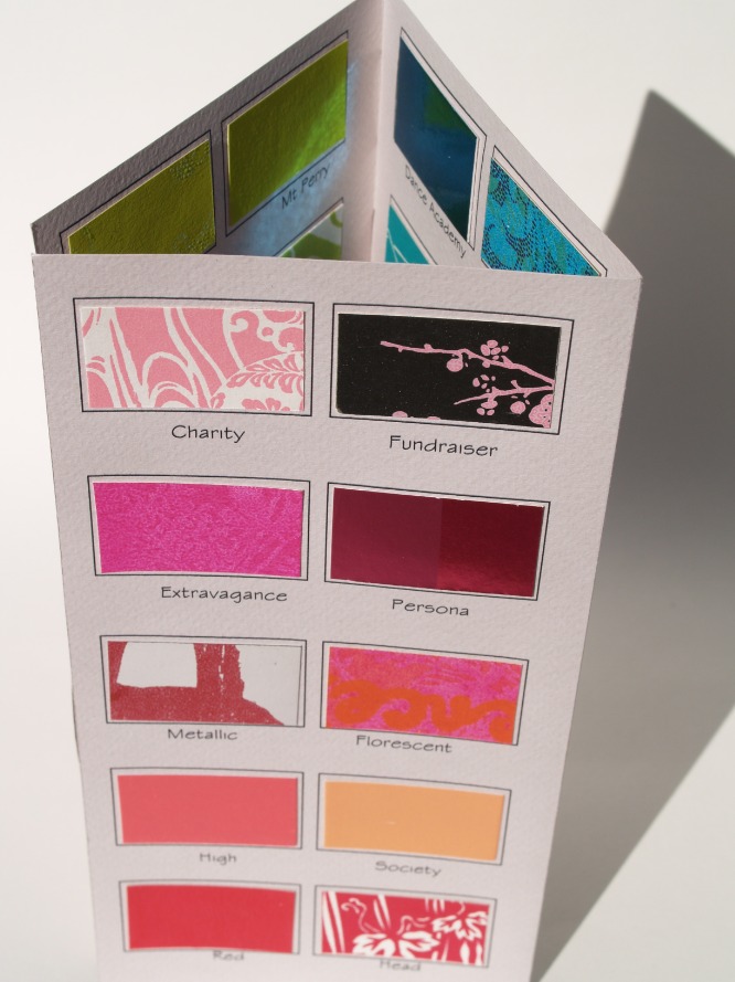 An artists&rsquo; book in the form of a colour chart. Screen-print on foils and papers.