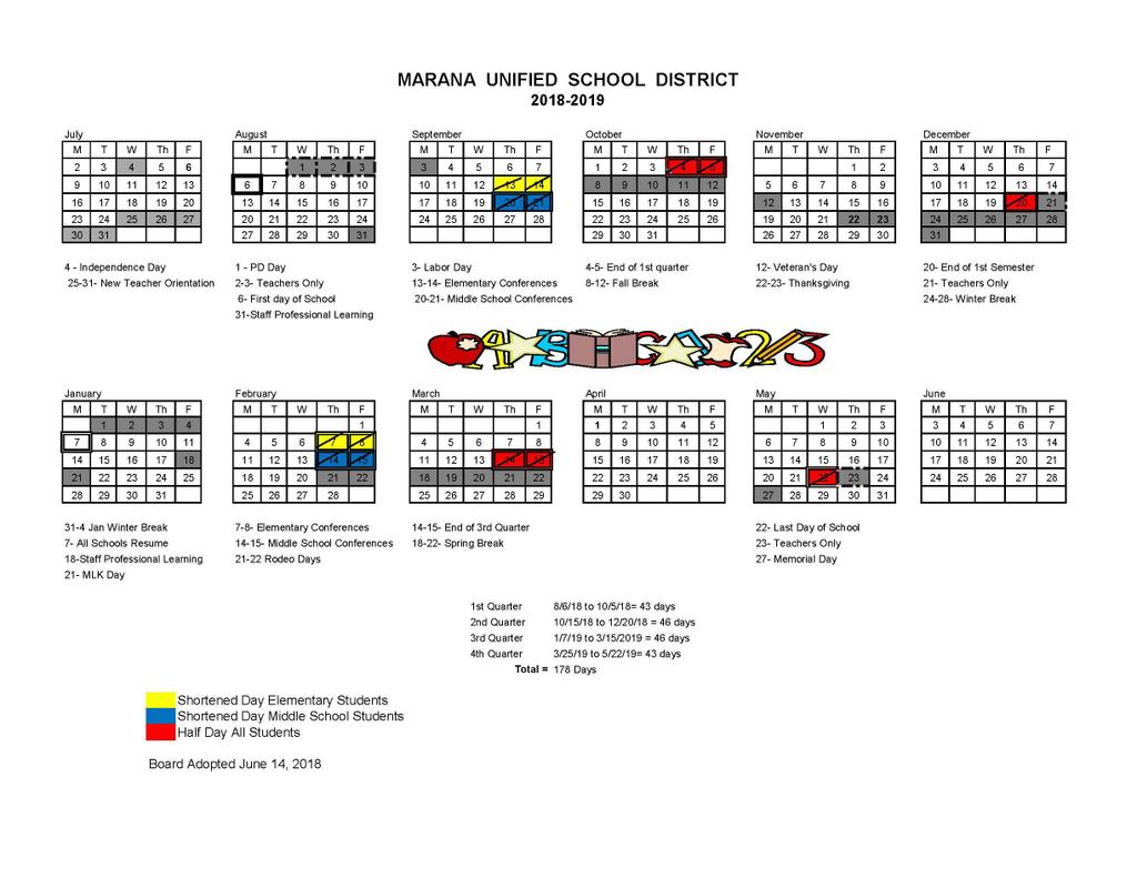 Marana Usd Calendar - Printable Blog Calendar Here
