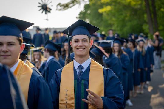 Class President in graduate processional 