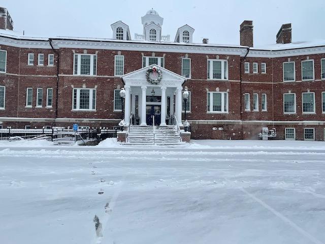 School under snow