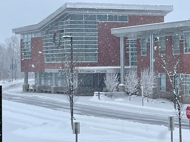 School under snow