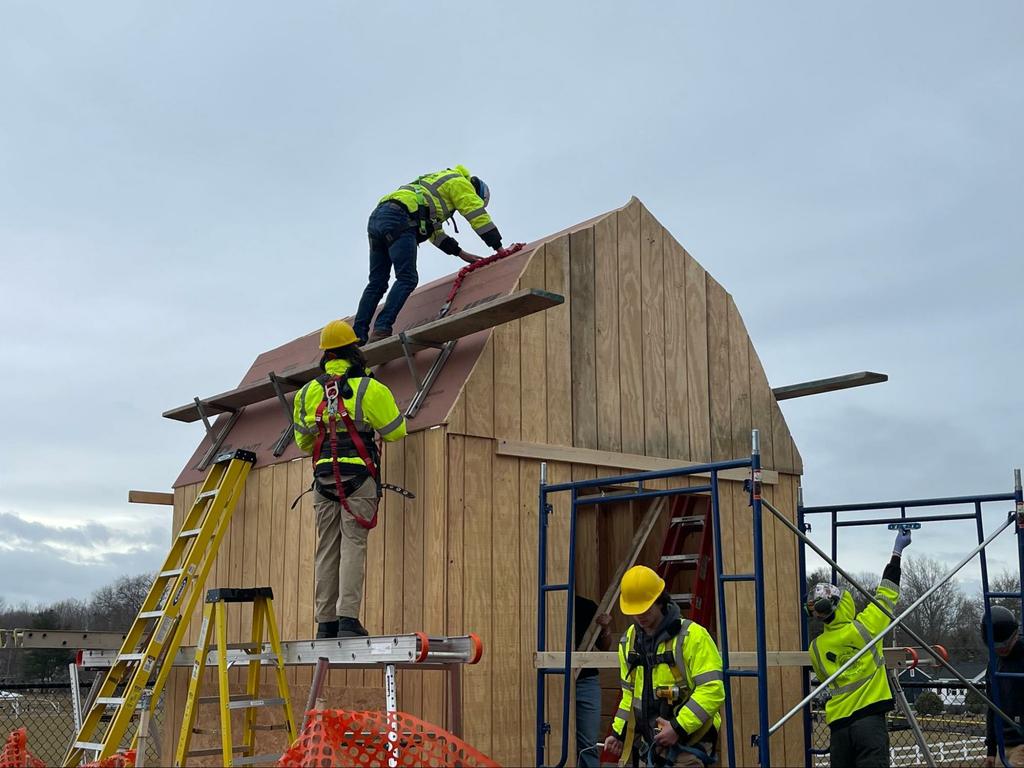 CCL students were hard at work on the Animal Science shed.