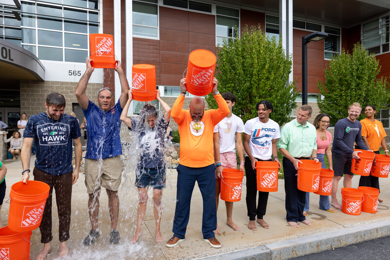 Our staff participated in the annual Ice Bucket Challenge to continue to bring awareness to ALS research.  A few students jumped in to participate too.