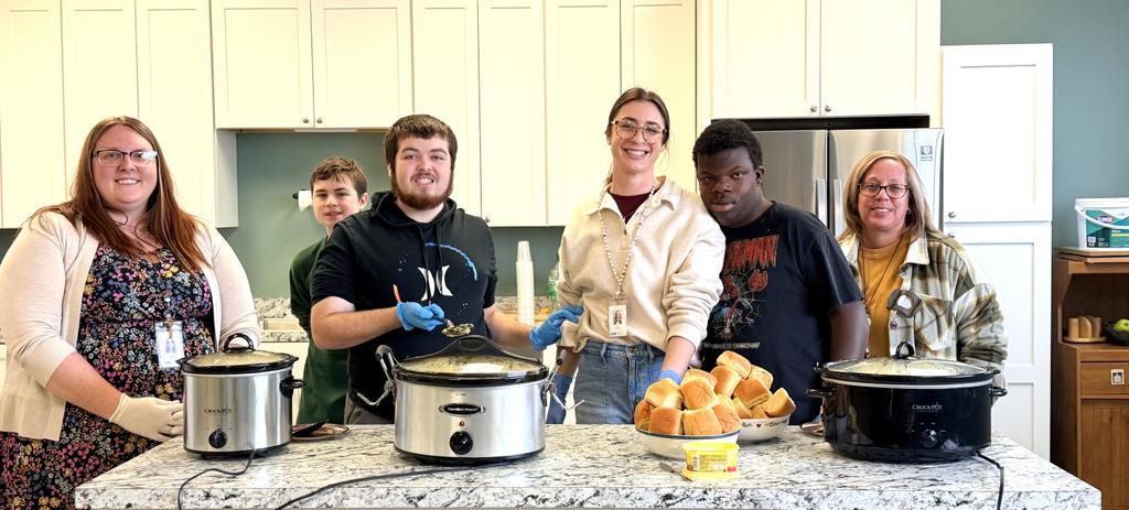 WF+ students and staff serving Thanksgiving Dinner