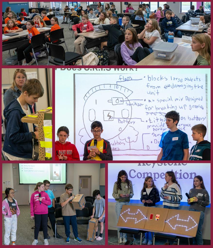 Keystone Hackathon collage of students working on projects