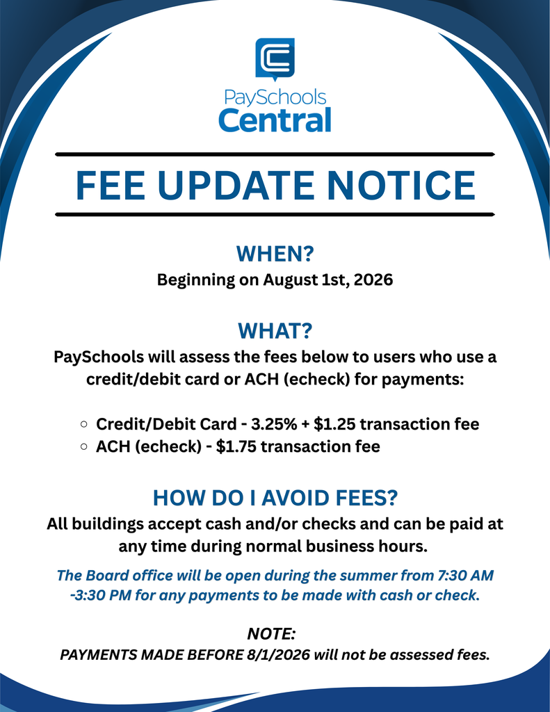 Fee Update