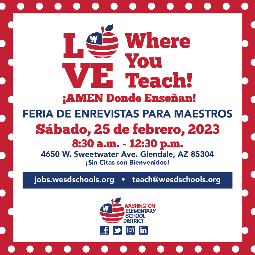 WESD e-news February 2023 Teacher Interview Fair Spanish Graphic
