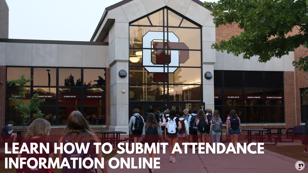 Students walking in to Orchard Park High School