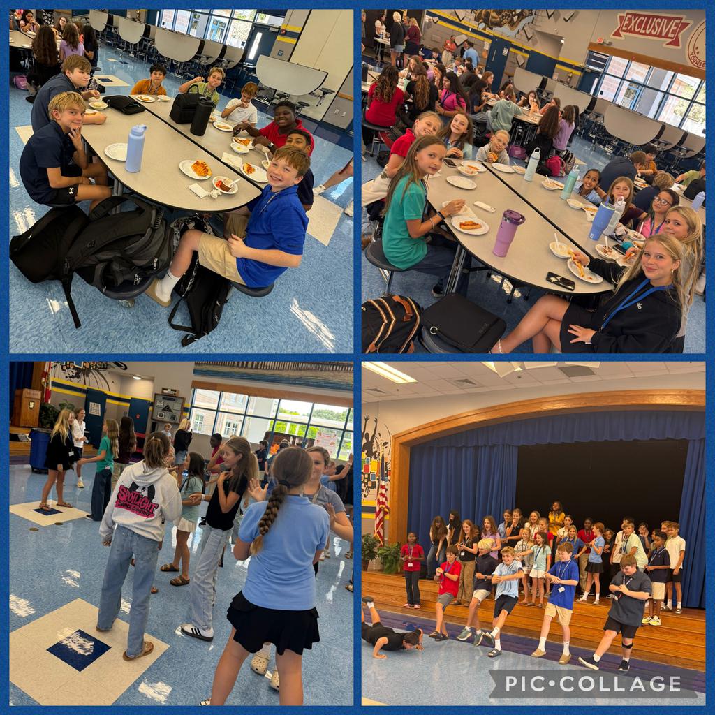 Images of students having fun at the 6th grade social