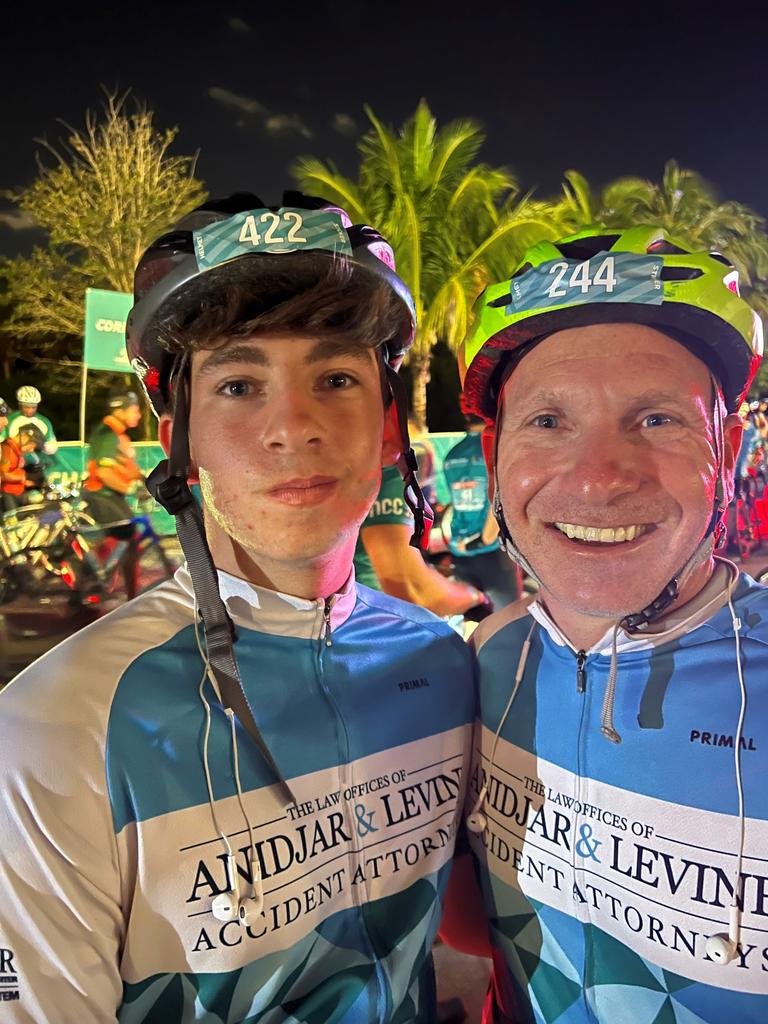 Zach Kaufman at the Century Ride with his dad