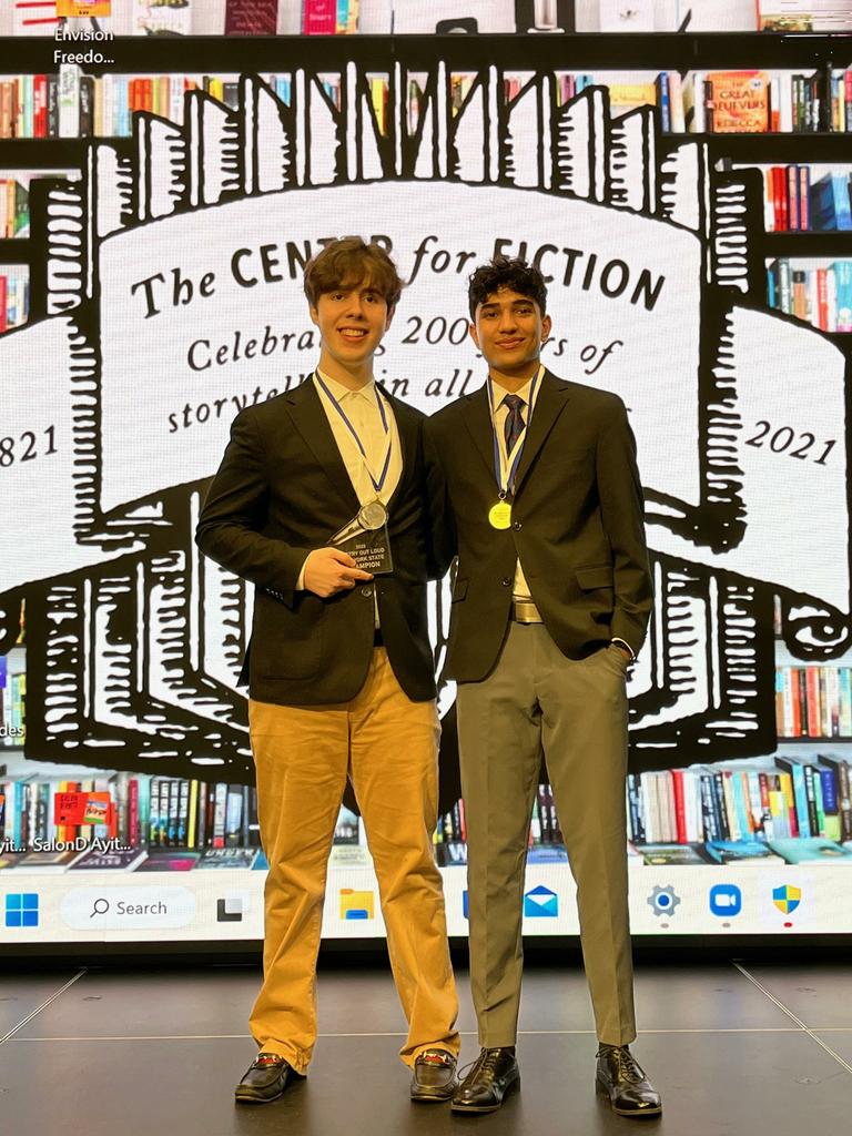 Poetry Outloud winners pose with awards