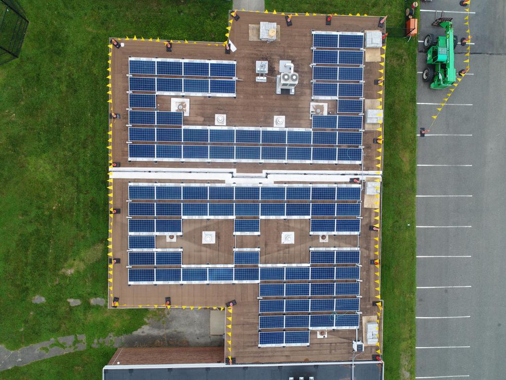 Solar panels on the roof of Baylis elementary school
