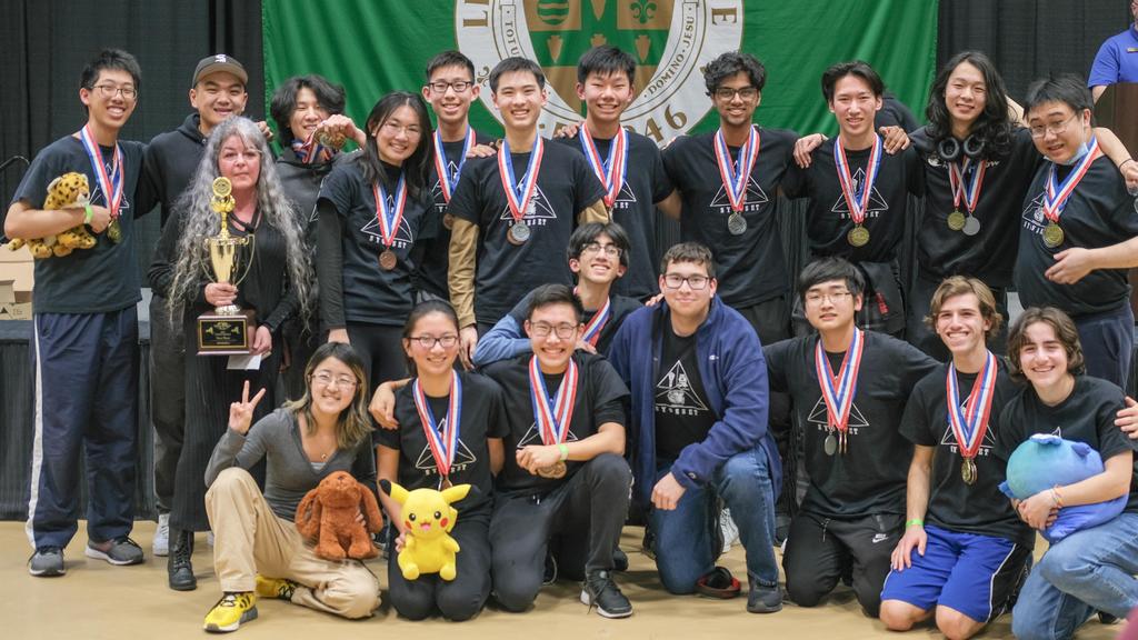 Science Olympiad team celebrates their first place win