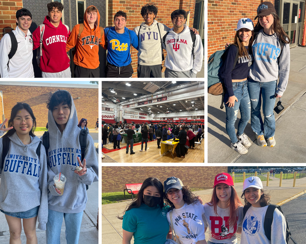 High School students wearing their college gear!