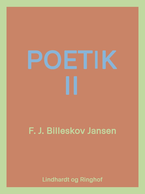 Poetik bind 2 (e-bog) af F.J. Billeskov Jansen