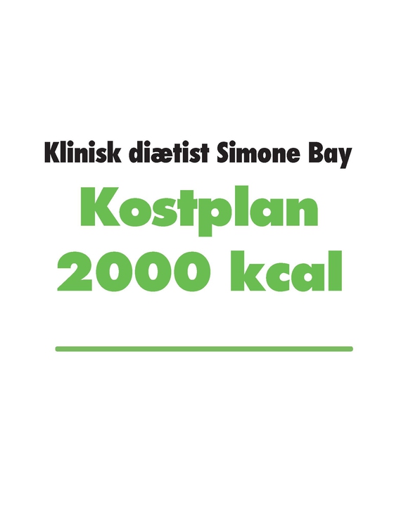 Kostplan 2000 kcal (e-bog) af Simone Bay