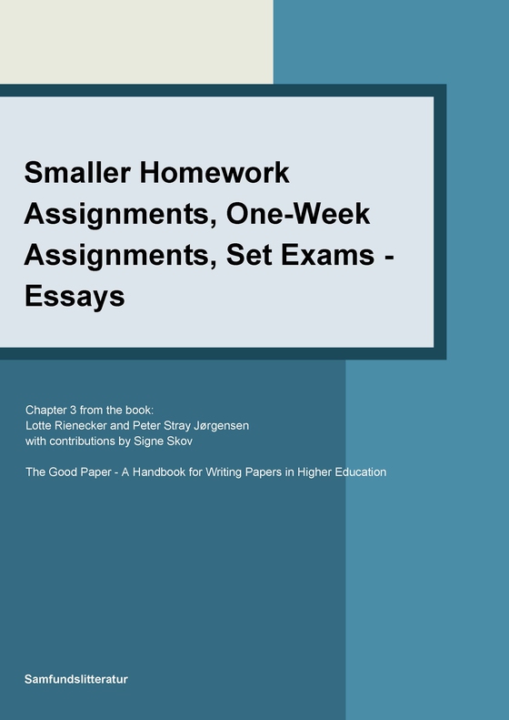 Smaller Homework Assignments, One-Week Assignments Set Exams - Essays (e-bog) af Lotte Rienecker