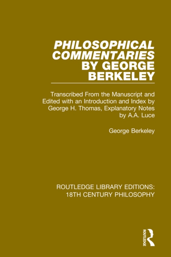 Philosophical Commentaries by George Berkeley (e-bog) af Berkeley, George