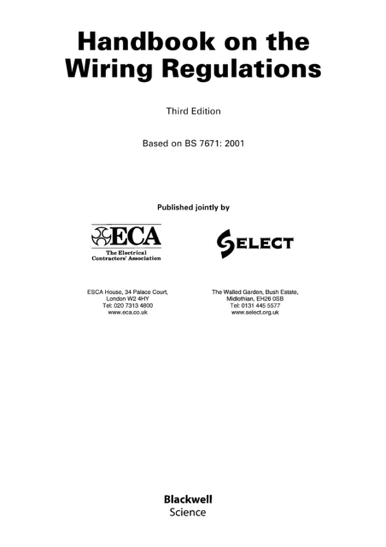 Handbook on the Wiring Regulations