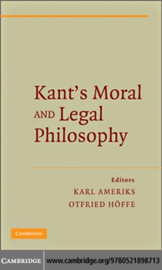 Kant's Moral and Legal Philosophy